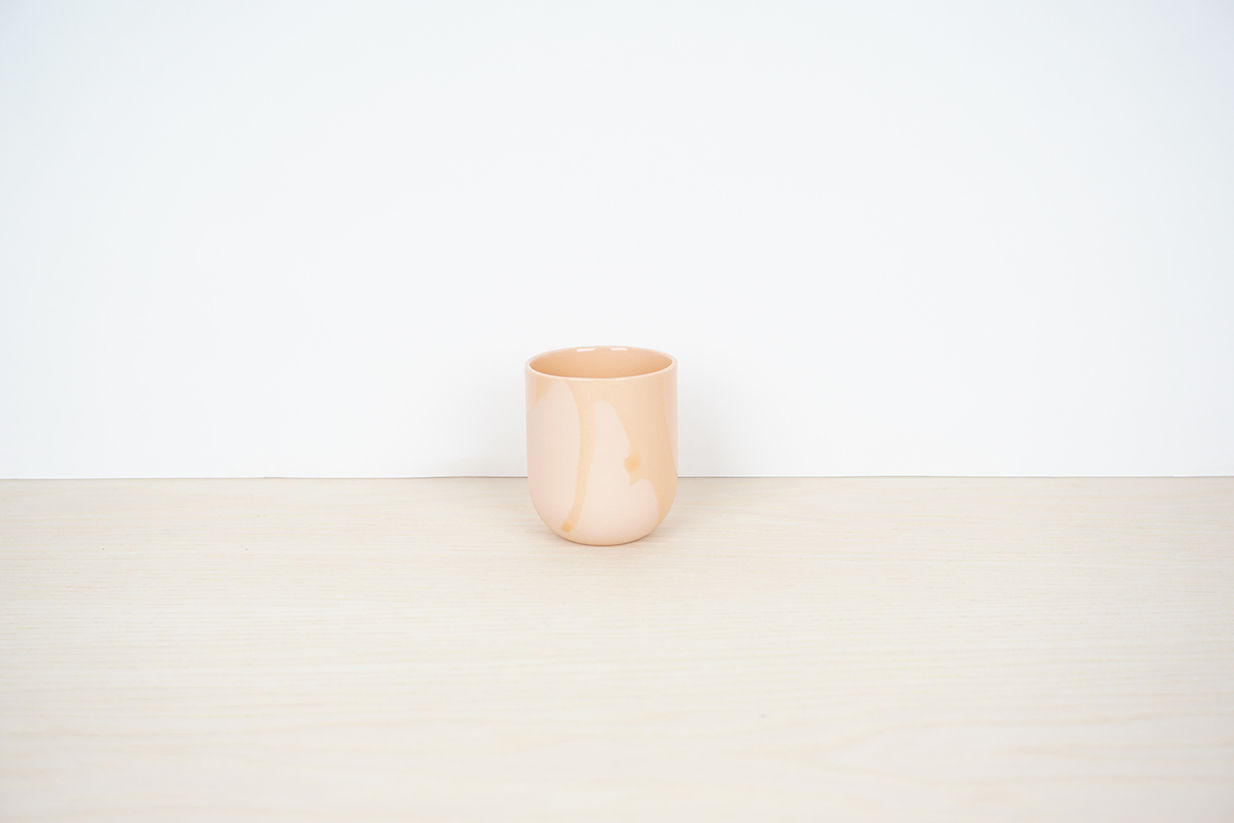 Espresso - Peach + peach glaze - raw finish / 00165