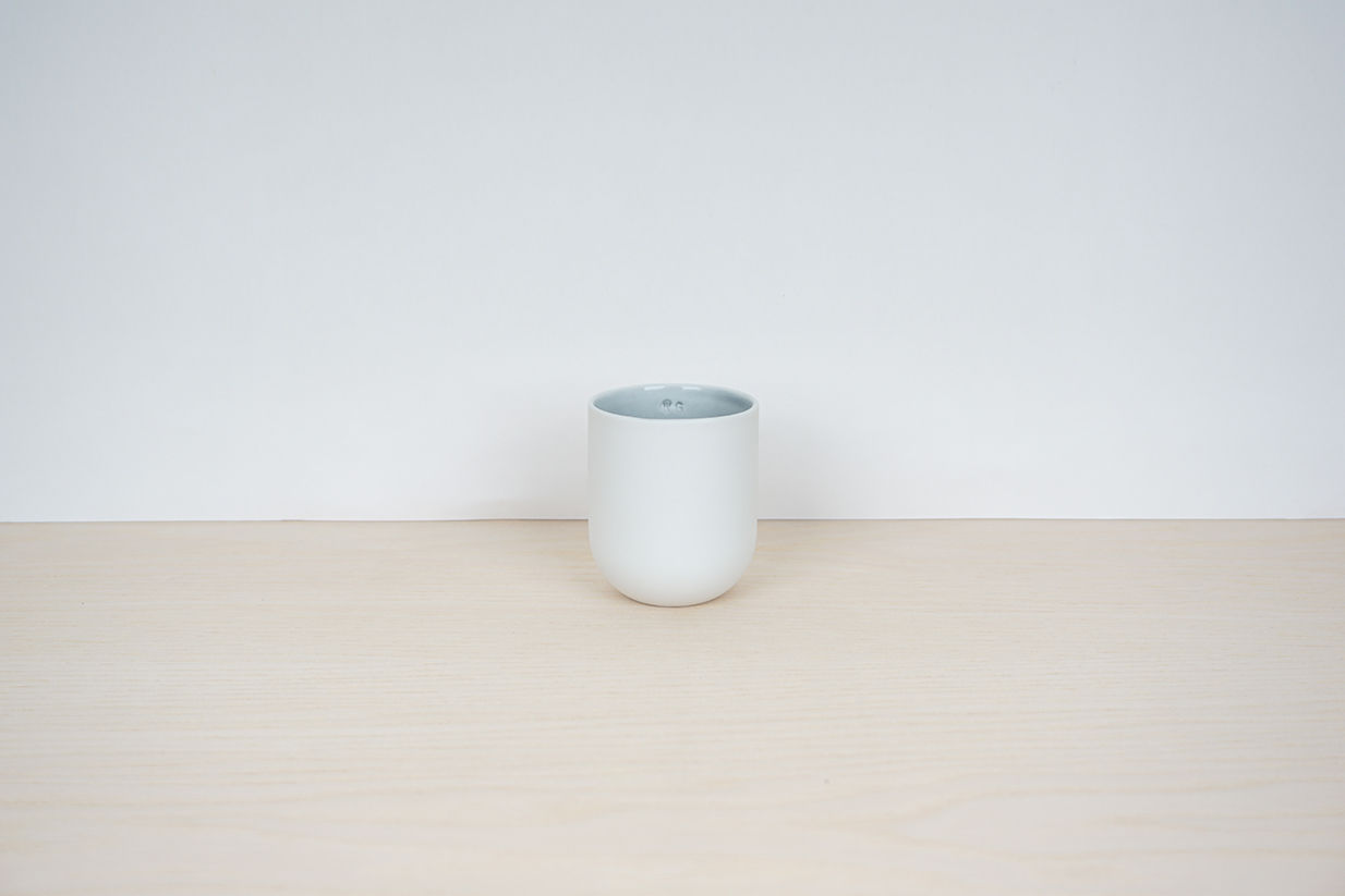 Espresso - white + grey glaze - smooth finish / 00085