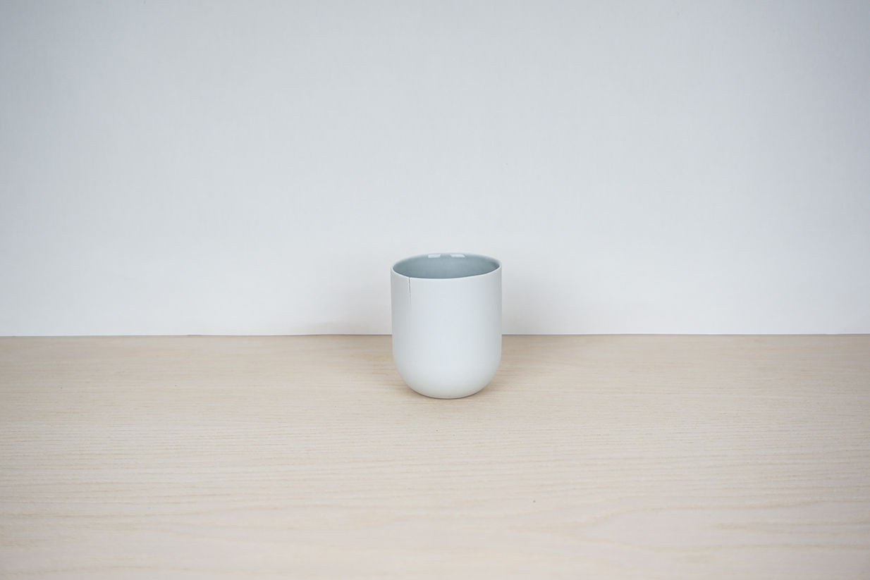 Espresso - White + grey glaze - smooth finish / 00068