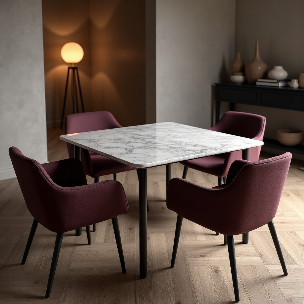 Kare Tundra Grey Yemek Masası(Hazır Ürün)