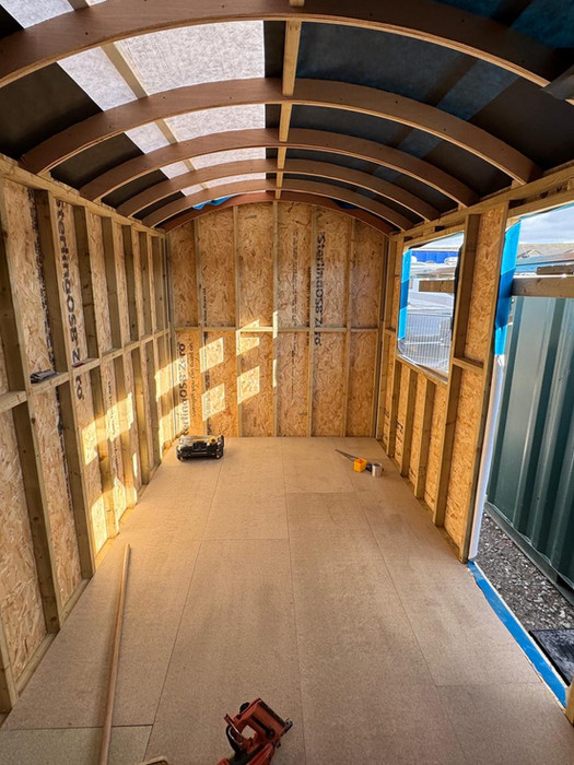 Interior Bespoke Shepherds Hut Build Frame Board and Insulation