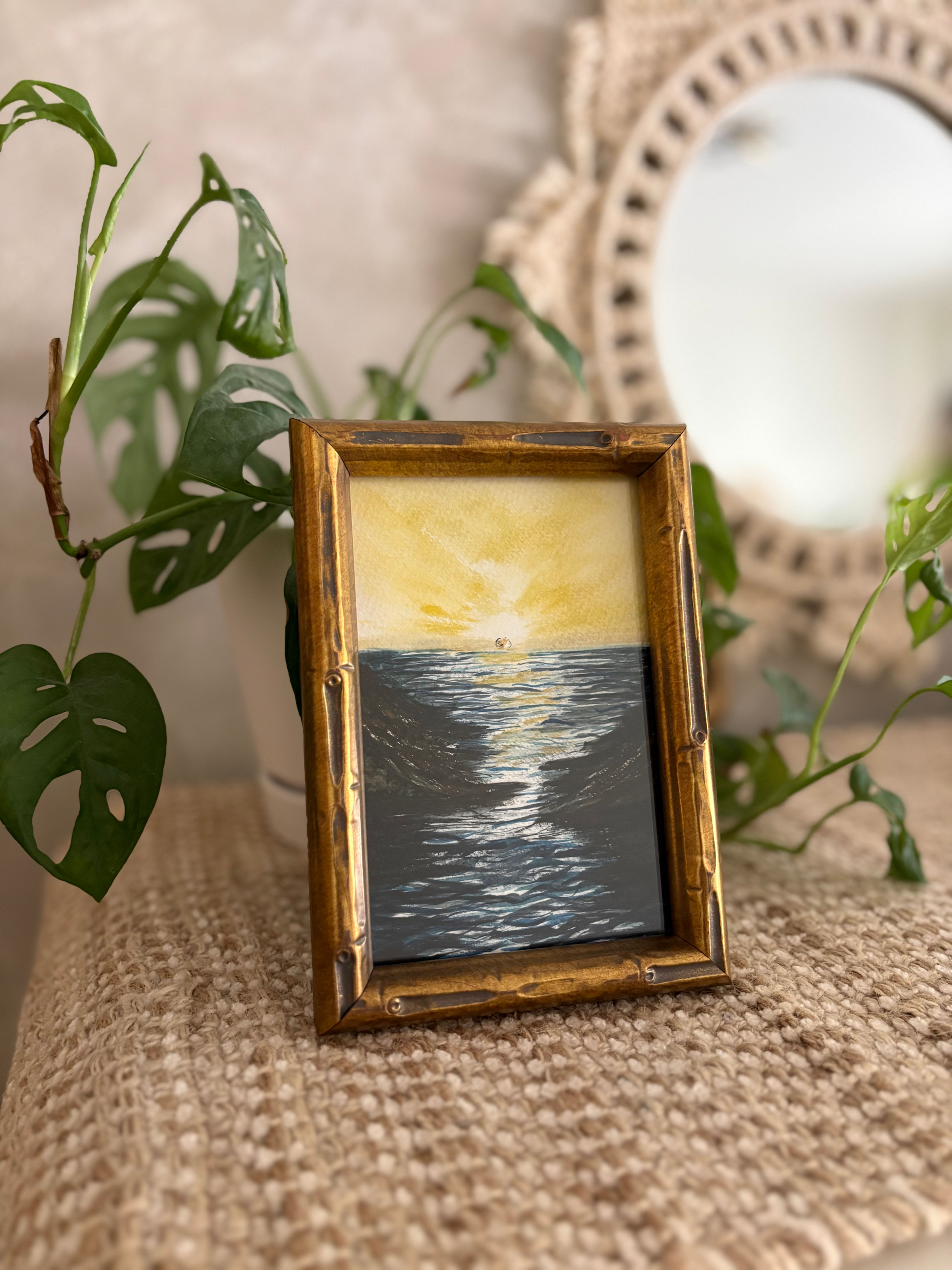 Watercolor Sunset Seascape (Original)