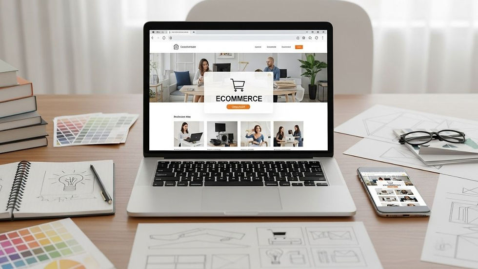 "Professional website design agency homepage with clean layout and mobile-friendly preview"