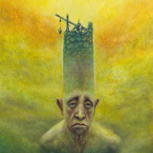 Man building a tower away from his own heart