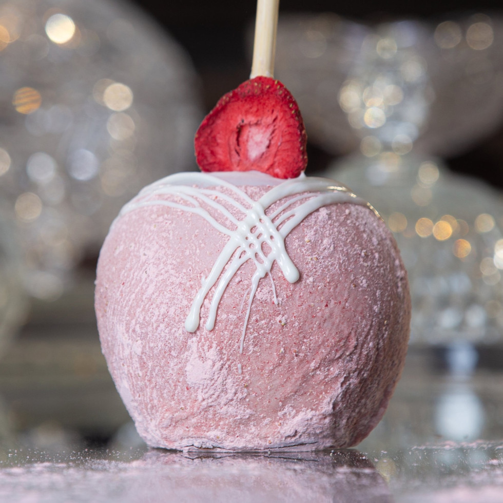 Strawberry White Chocolate Gourmet Caramel Apple