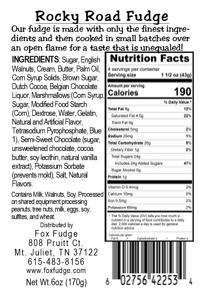 Thumbnail: Rocky Road Fudge 6 oz