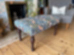 William Morris Upholstered coffee table padded footstool, Ottoman, footstall, bench