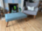 Velvet Upholstered coffee table padded footstool, Ottoman, footstall, bench