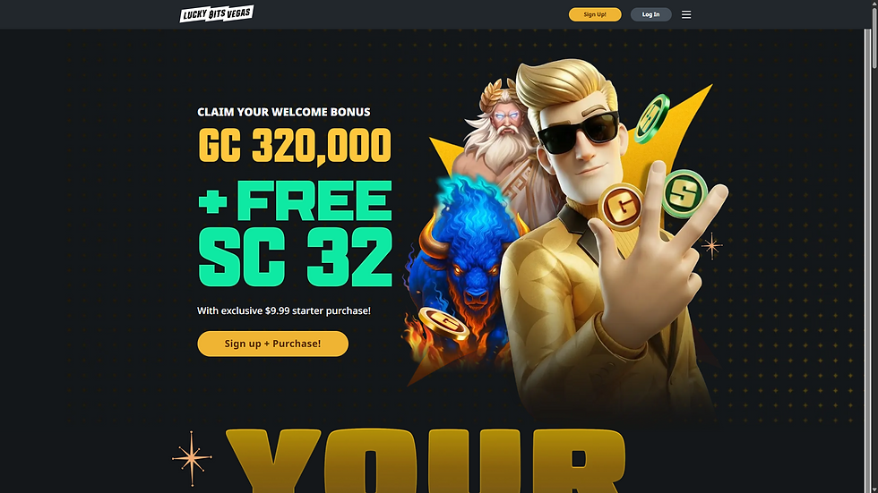 Lucky Bits Vegas homepage