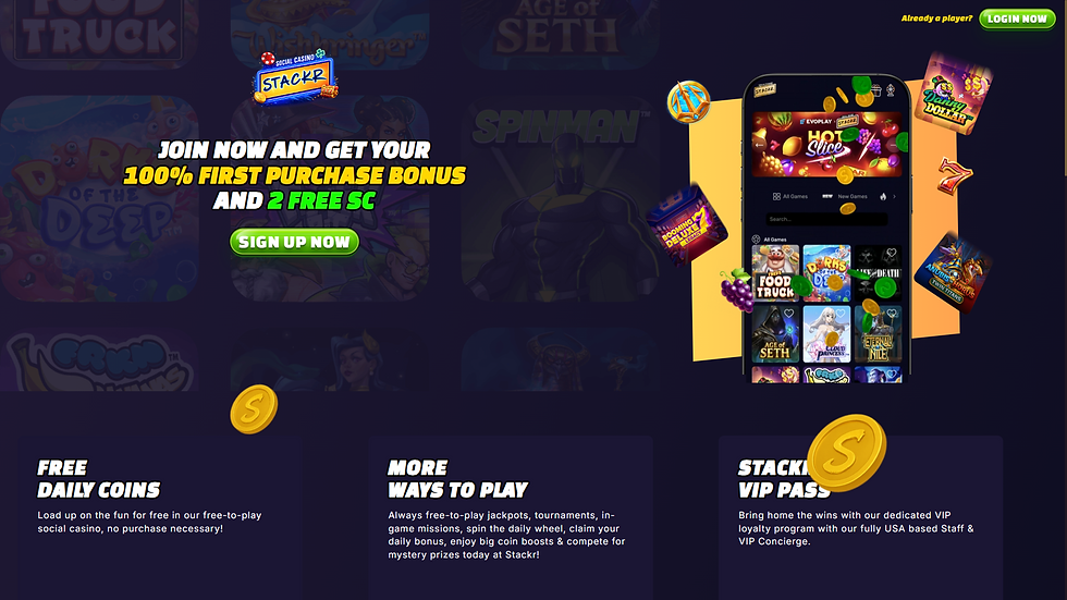 Stackr Casino homepage
