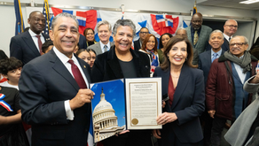 Governor Hochul and Congressman Espaillat host a Press Conference at JPD Community Center in celebration of the Dominican Independence Day