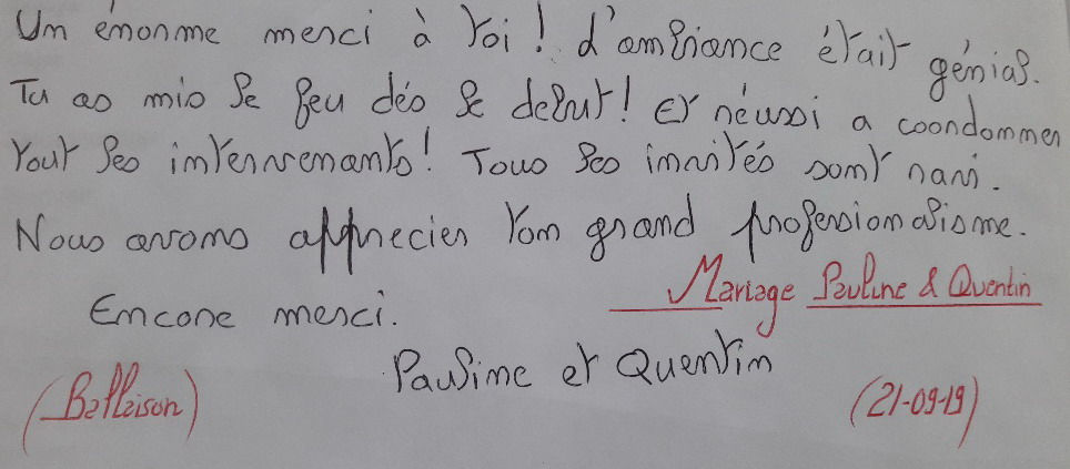 Mariage à Ballaison avec Animusik Septembre 2019