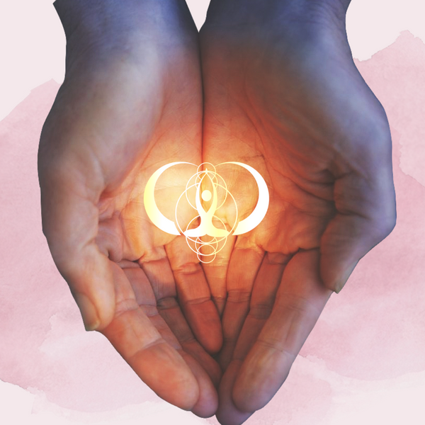 a person is holding a symbol in their hands