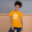 Thumbnail: Woman wearing blacyellow t-shirt