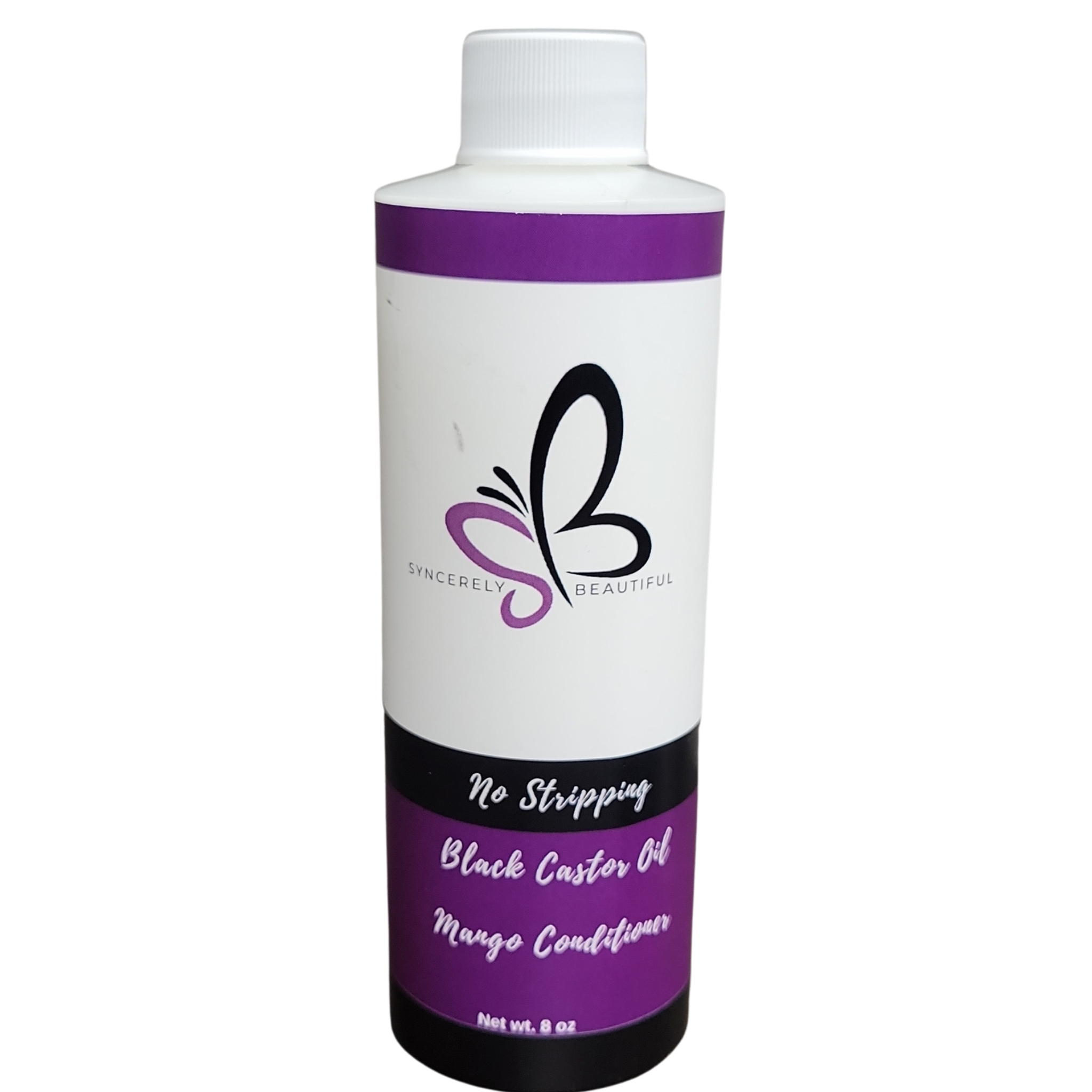 Black castor oil conditioner bottle