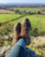 Danner Boots with views of the Shropshire Hills