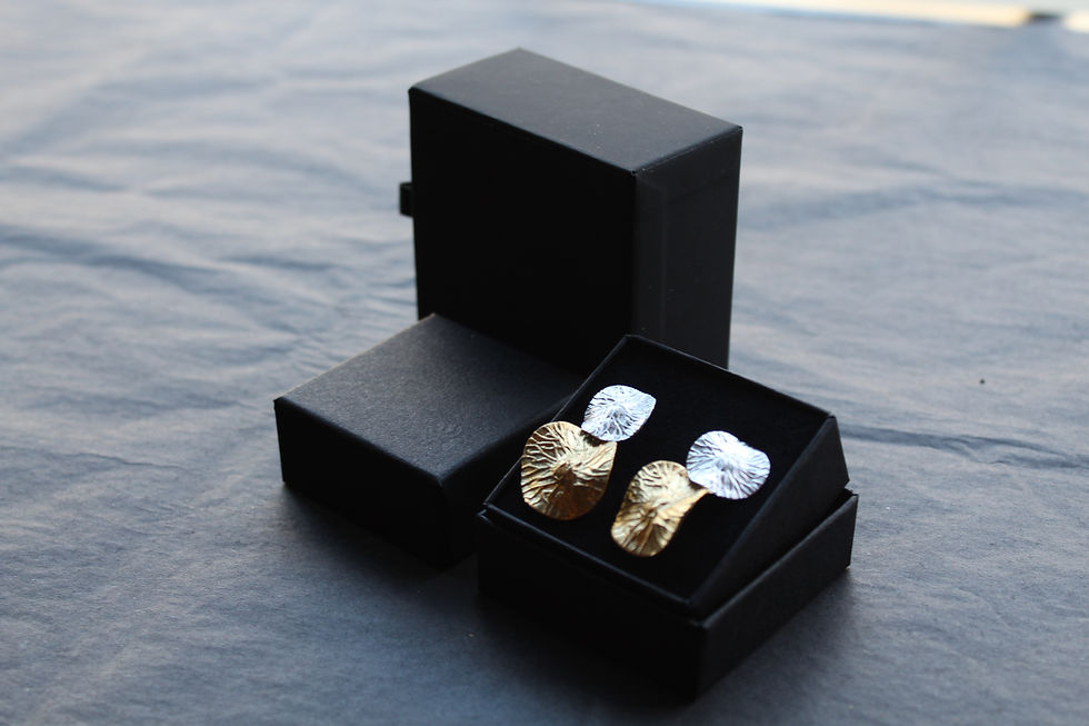 Thumbnail: Gold Vermeil and Sterling Silver Double Disc Earrings