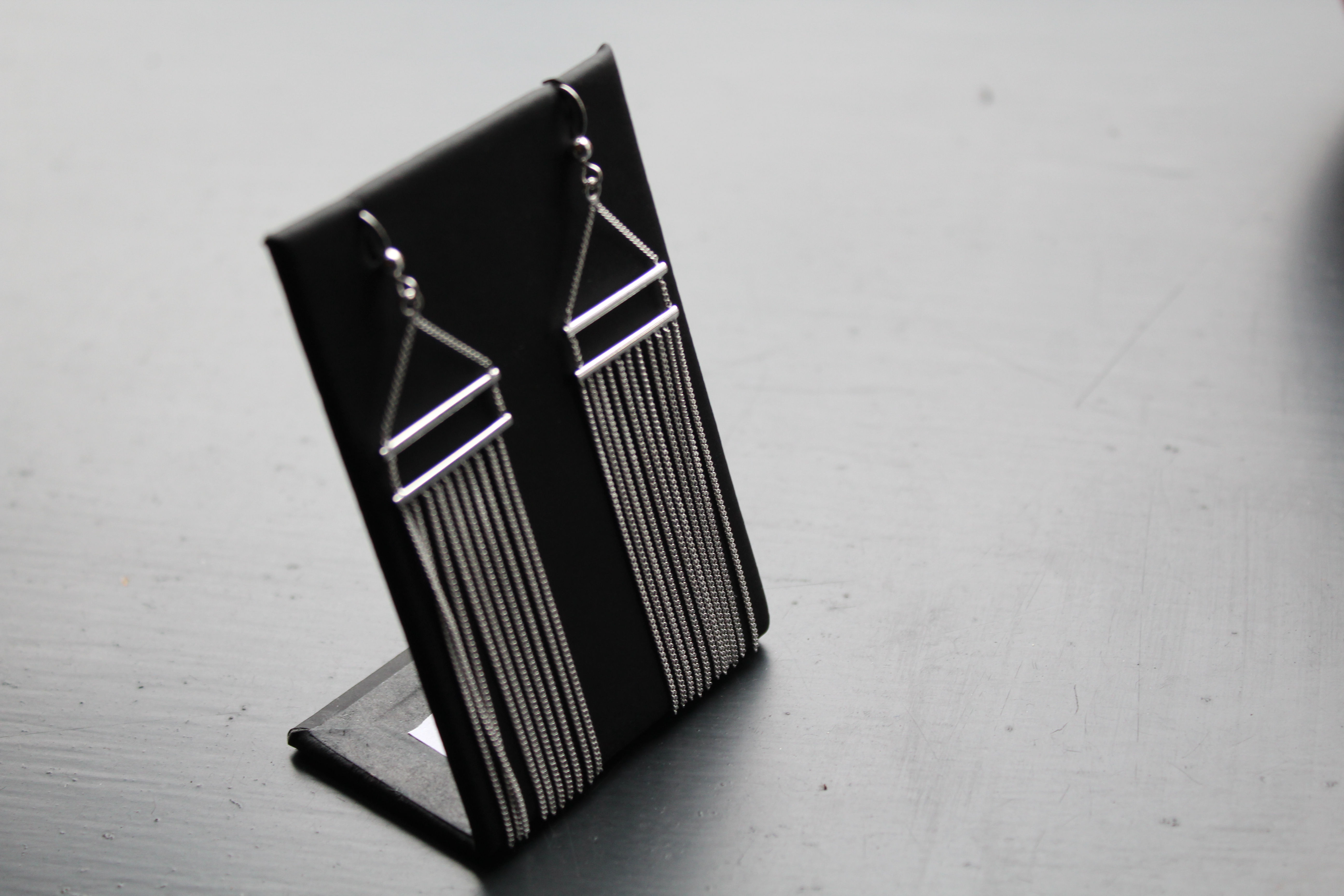 Double Bar and Chain Tassle Drop