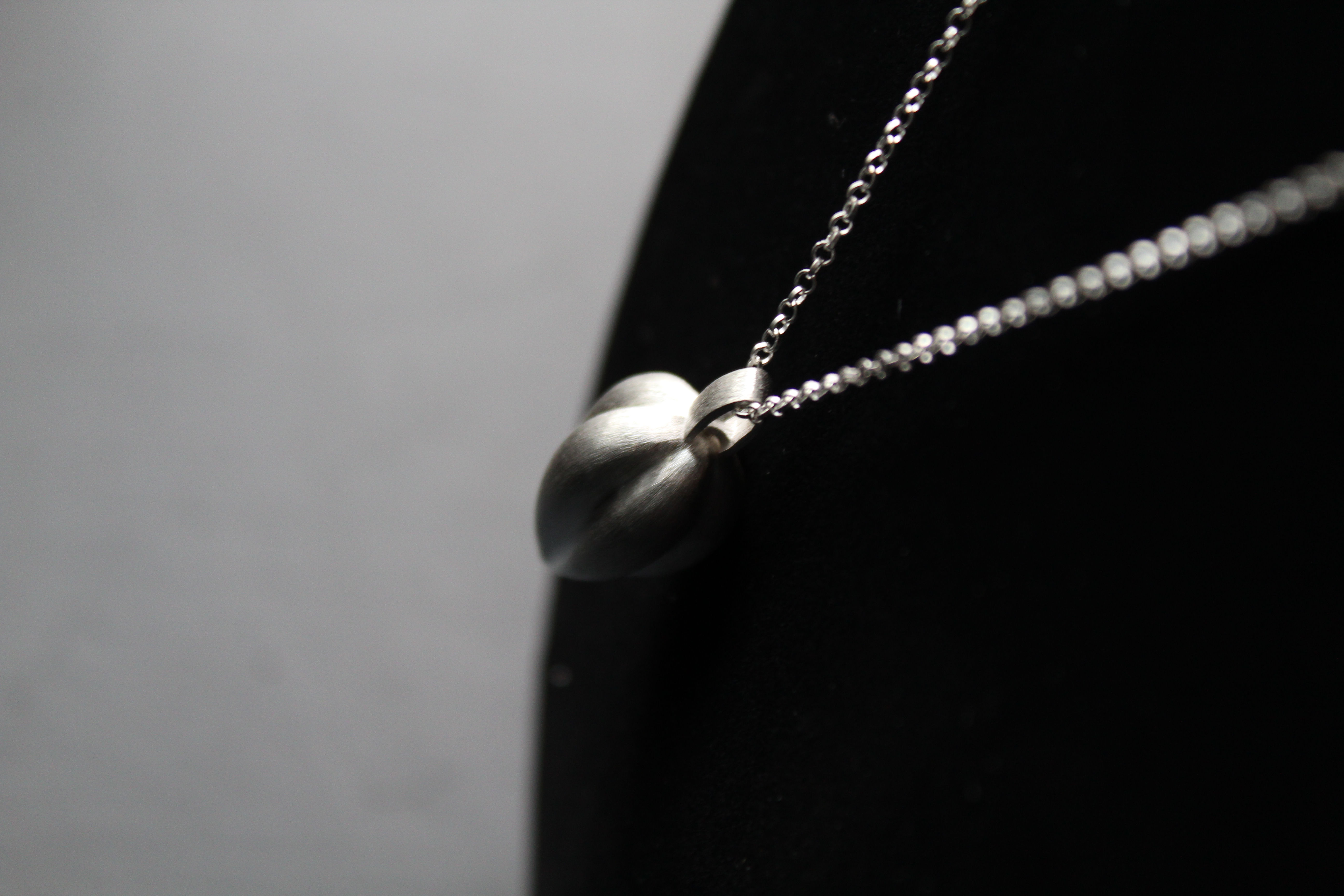 Brushed Silver Bud Necklace