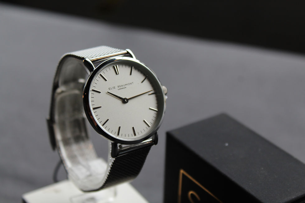 Thumbnail: Elie Beaumont Oxford Small Mesh Watch White Dial
