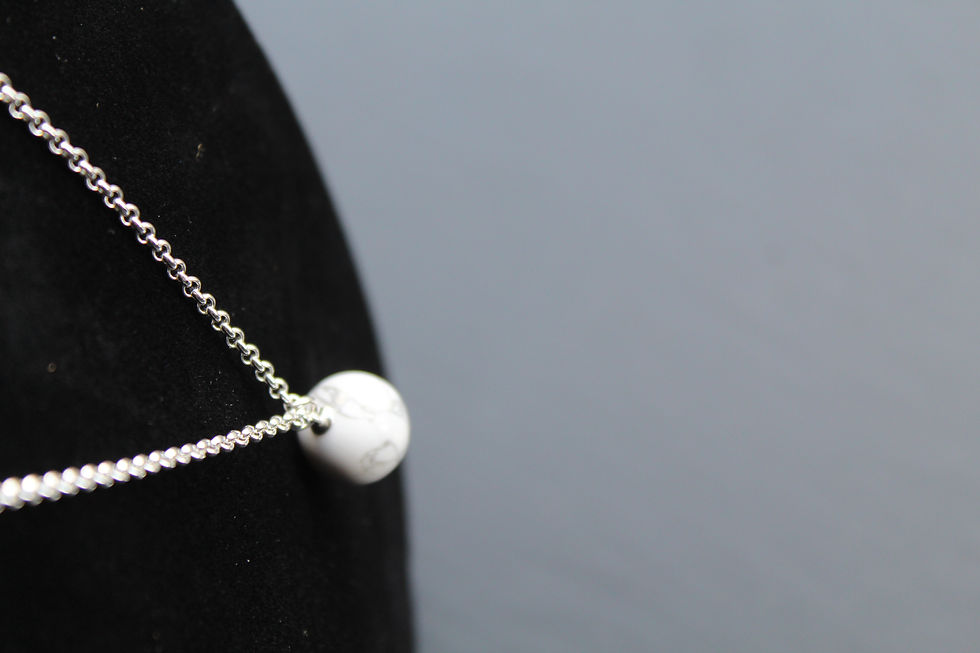 Thumbnail: Sterling Silver Howlite Pendant Necklace