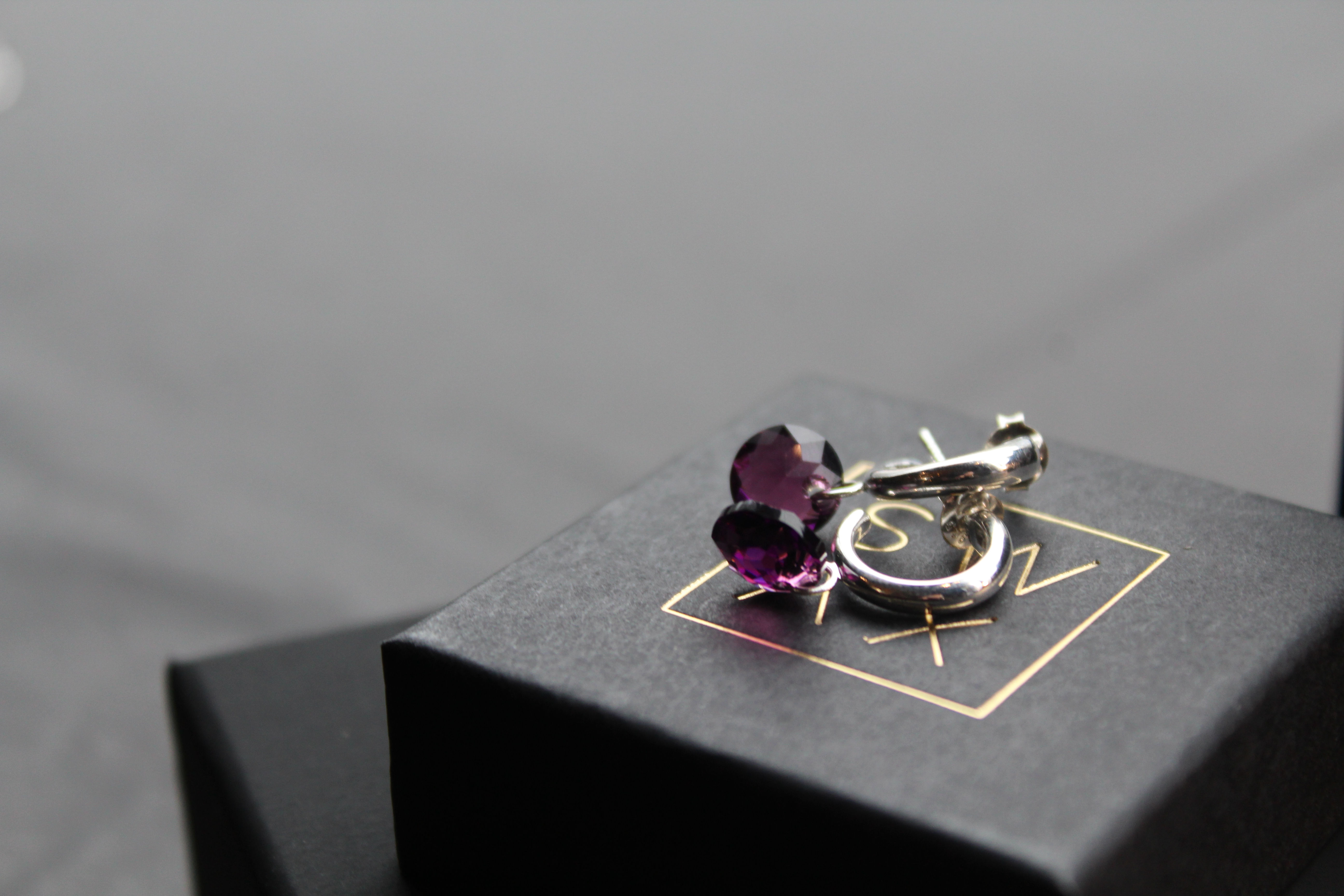 Swarovski Amethyst Gemstone Earrings