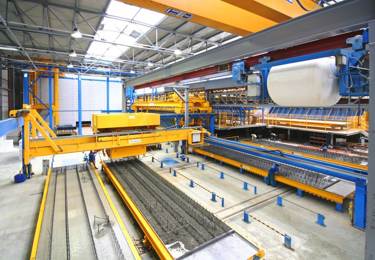 Precast concrete line