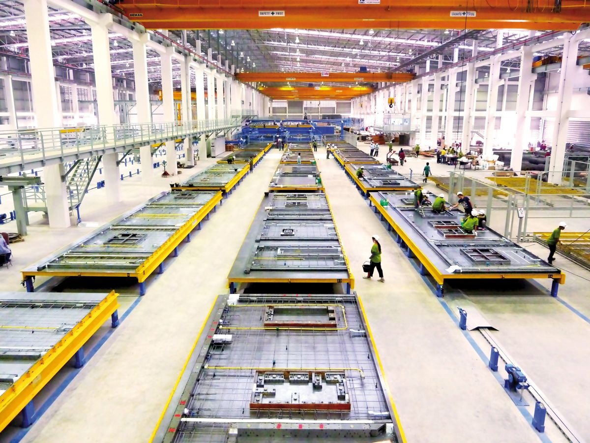 Precast concrete line