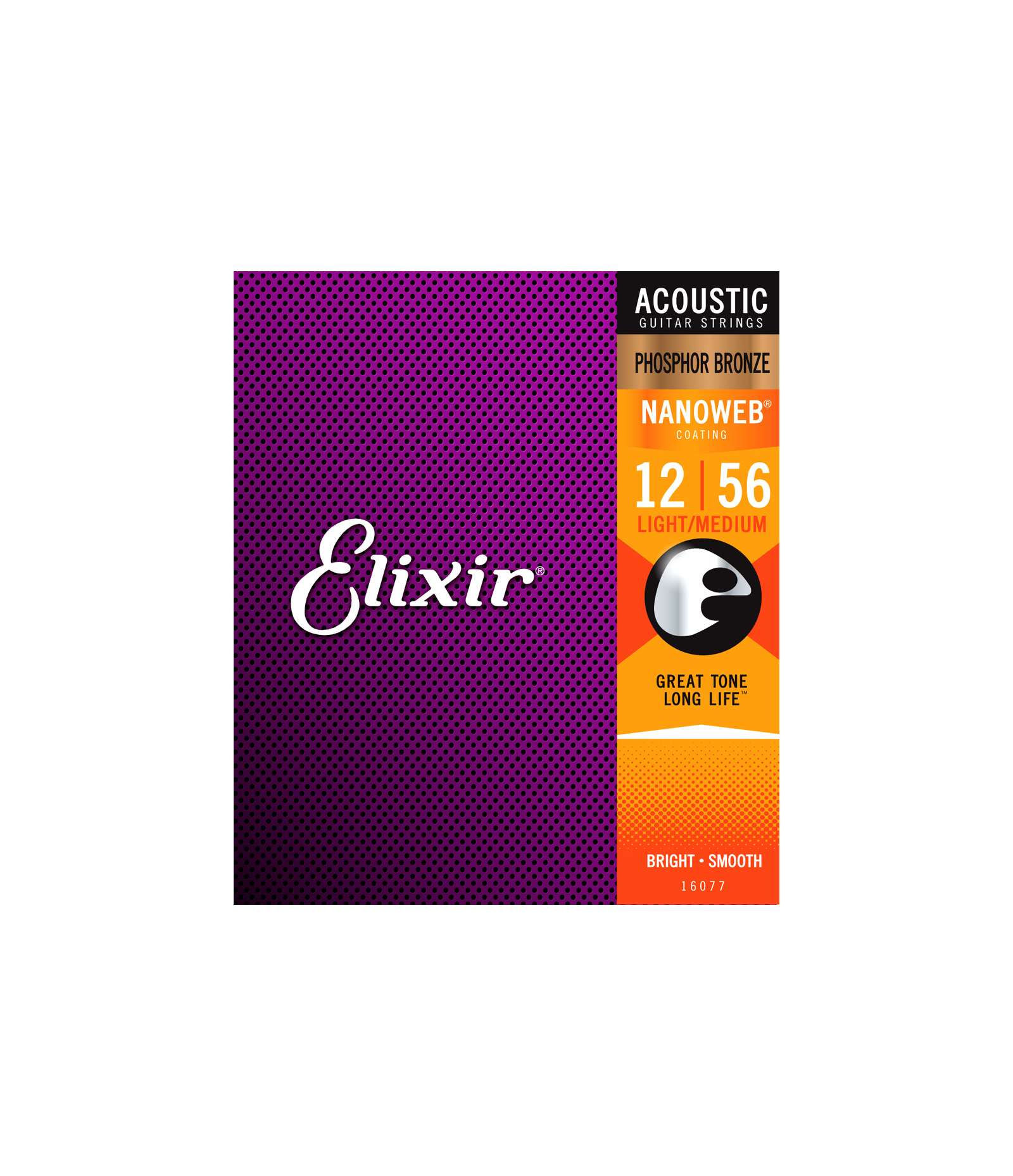 Elixir Cuerdas Phosphor Bronze Nanoweb .12-.56 Light Medium Gauge