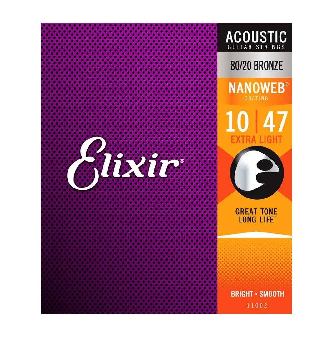 Elixir Cuerdas 80/20 Bronze Nanoweb .10-.47 Extra Light Gauge