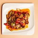 G6. Doppelt geschmortes Schweinfleisch mit Chili./Double cooked pork slices with chili./回锅肉 image