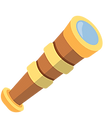 Illustration of a toy telescope representing exploration and discovery