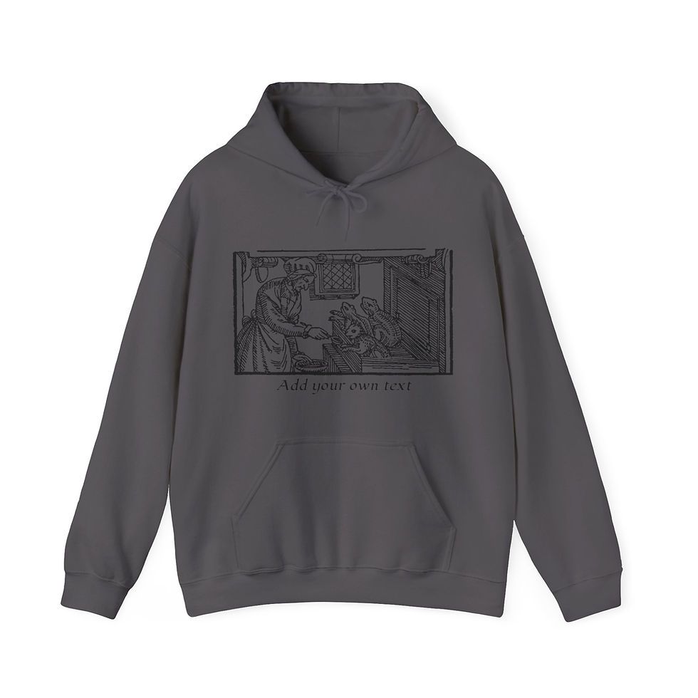 Miniaturebillede: Vintage Woodcut Witch and her Familiars Sweatshirt