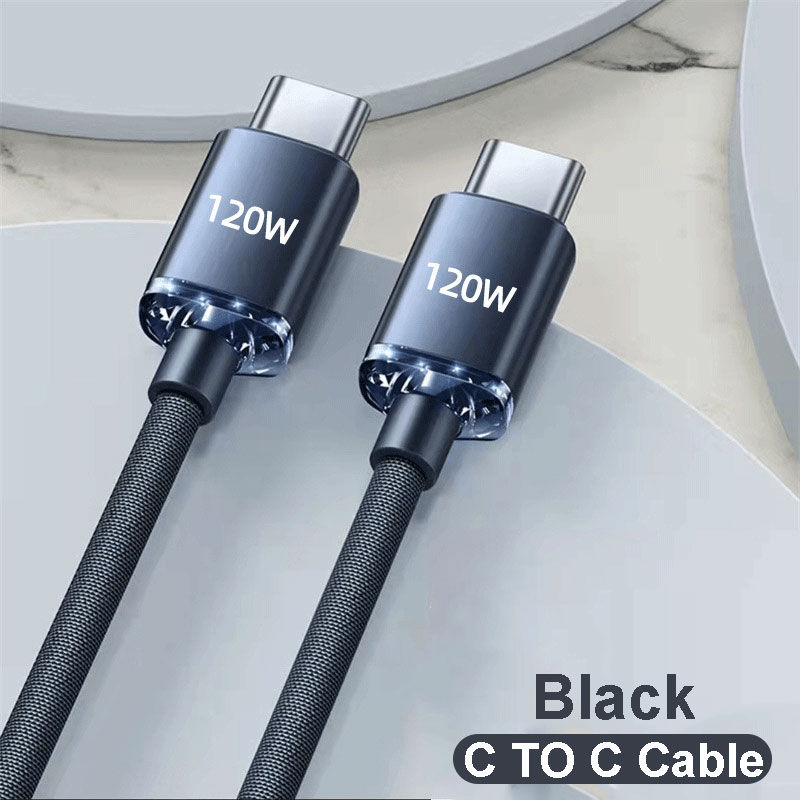 Thumbnail: NEW 12OW USBA To Type C To USBC Cable For iPhone 15 16 17 series PD  Fast Chargi