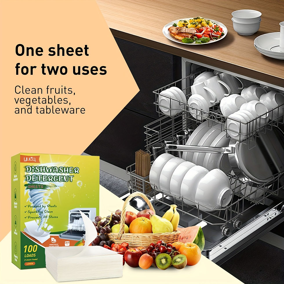 Thumbnail: 100 Loads Lemon Scented Dishwashing Tablets, Quick Dissolve Oil Stains,Gentle Cl