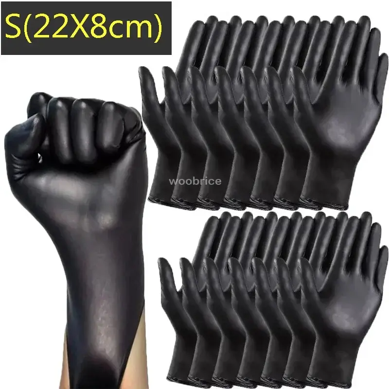 Thumbnail: Black Nitrile Gloves Disposable Gloves for Household Cleaning Work Safety Tools 