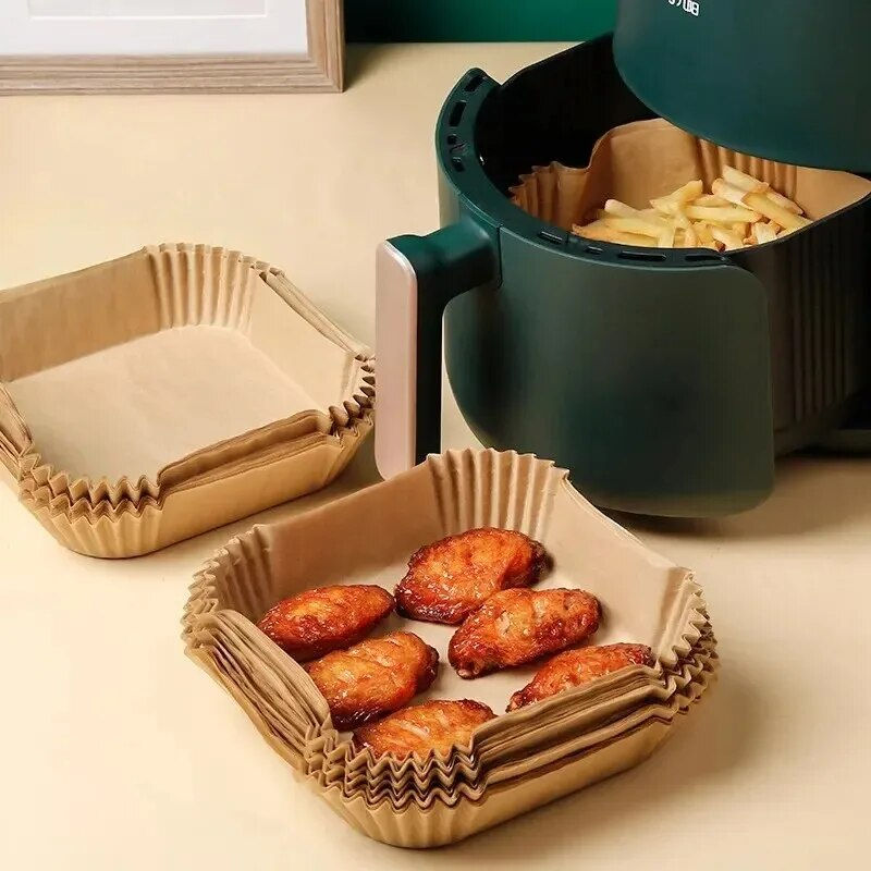 Thumbnail: 50Pcs Air Fryer Disposable Paper Non-Stick Airfryer Baking Papers Round Air-Frye