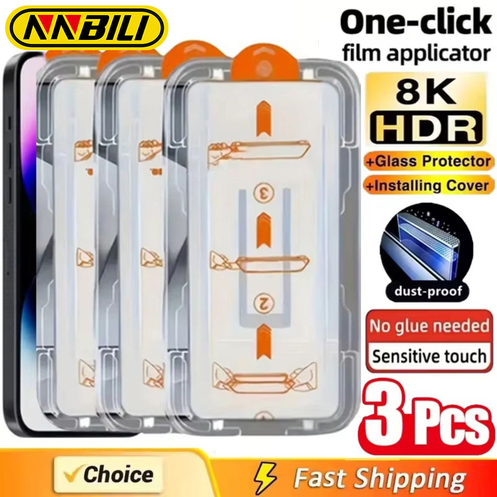 NNBILI 3Pcs Oleophobic Coating Dust Free Easy Installation Screen Protector For