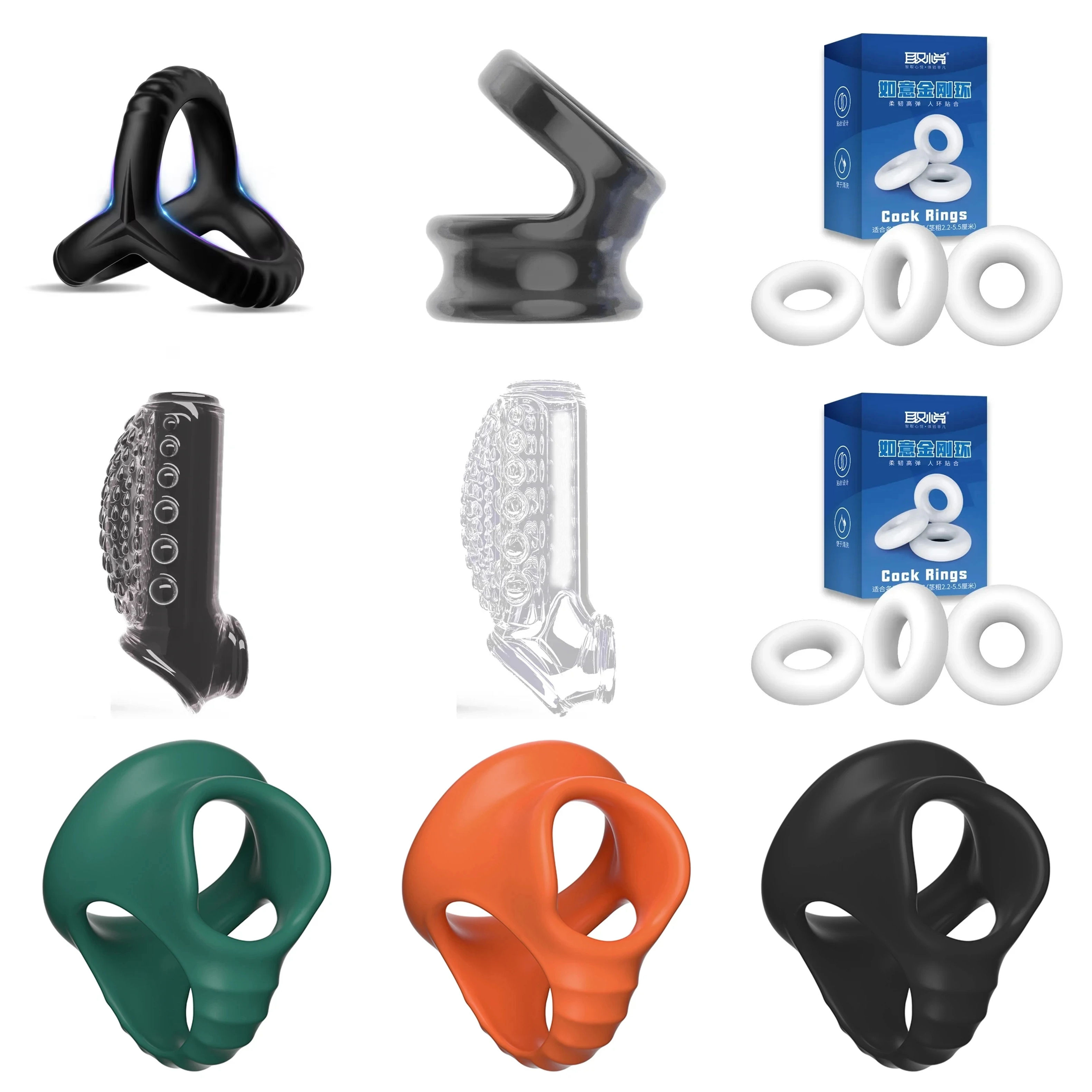Penis Ring Reusable Silicone Semen Cock Ring Penis Enlargement Delayed Ejaculati
