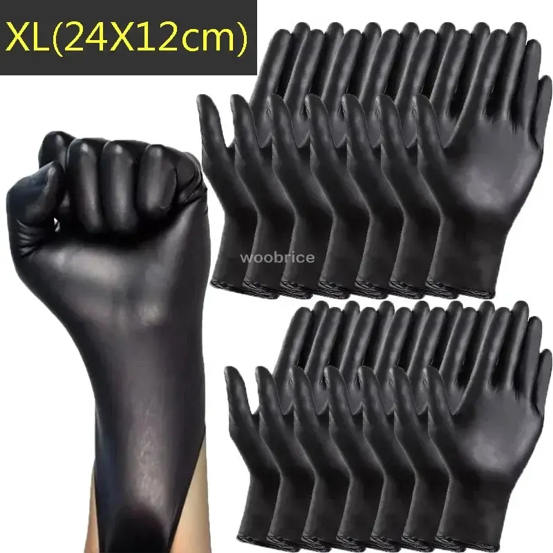 Thumbnail: Black Nitrile Gloves Disposable Gloves for Household Cleaning Work Safety Tools 
