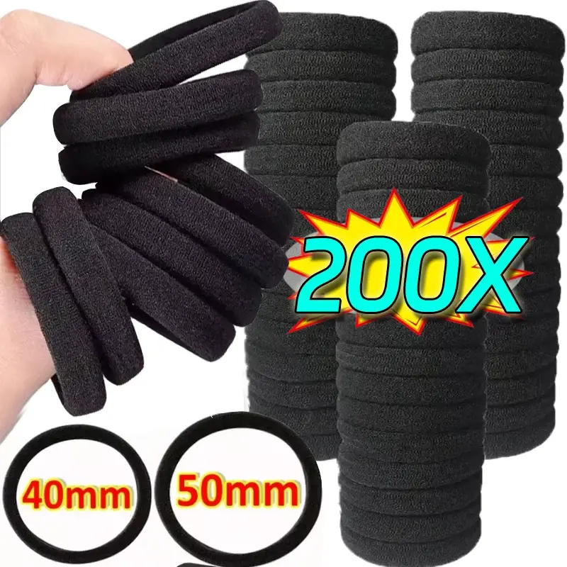 High Elastic Black Hair Bands Women Black Basic Hair Tie Headband Simple Ponytai