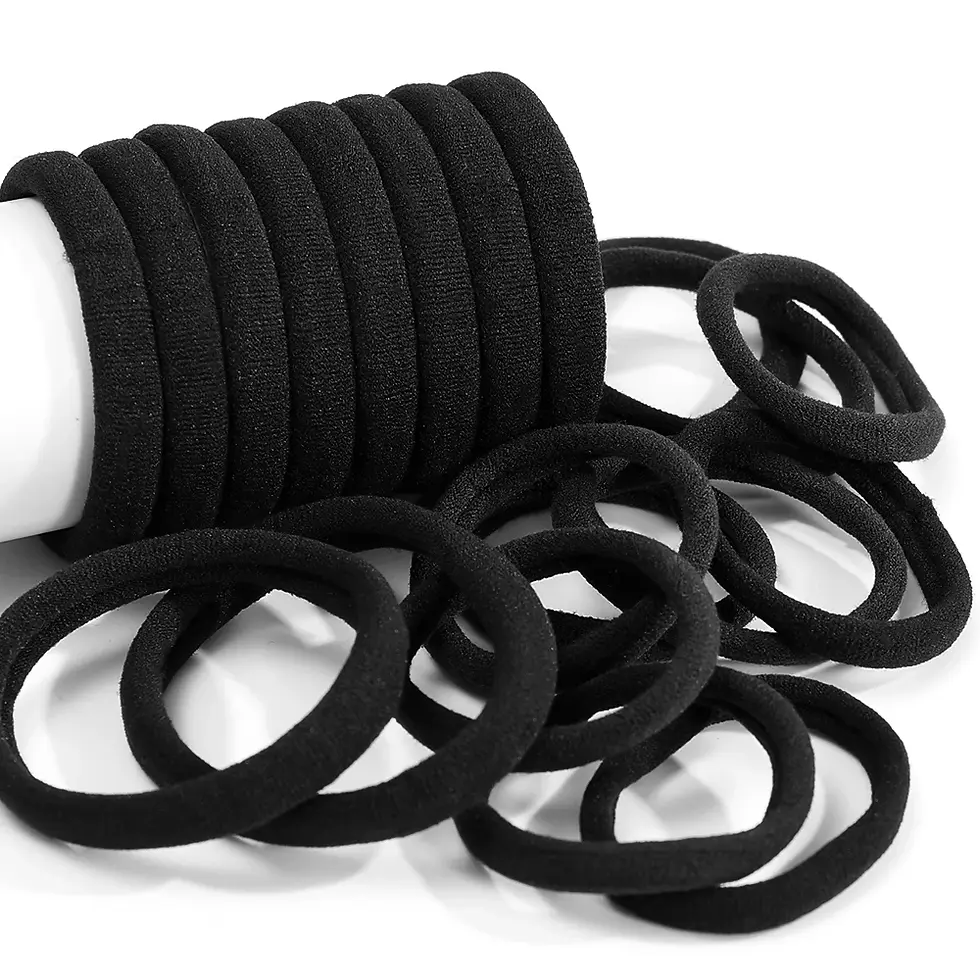 Thumbnail: High Elastic Black Hair Bands Women Black Basic Hair Tie Headband Simple Ponytai