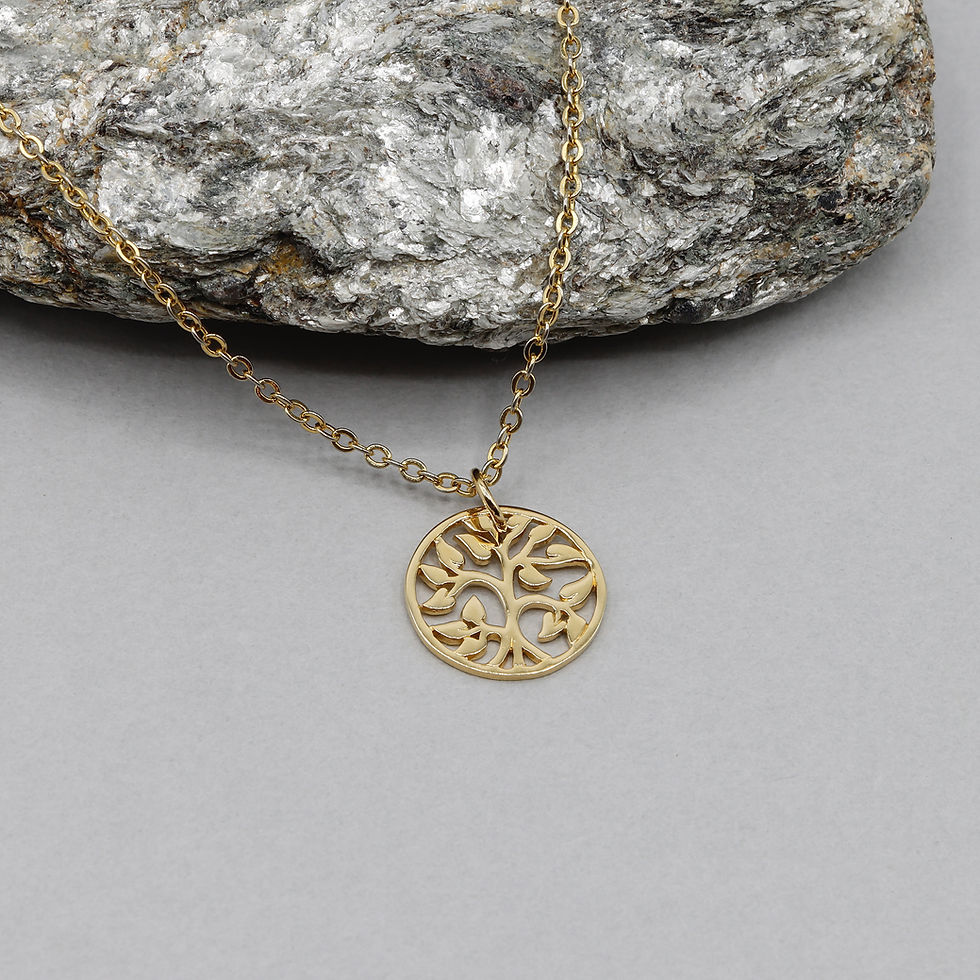 Thumbnail: G08 ~ Shiny Gold Finished Tree of Life Charm