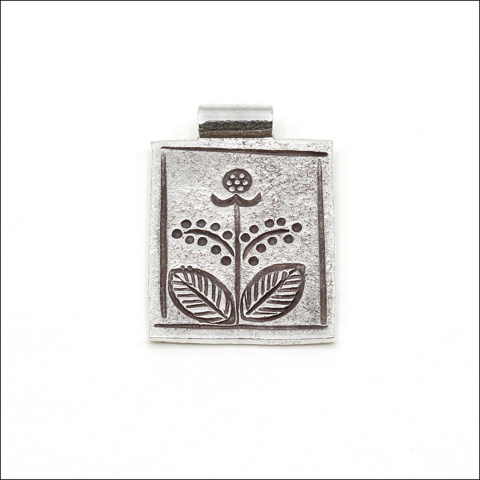 Thumbnail: HP030 ~ Hill Tribe Silver Stamped Flower Pendant ~ Package of 1