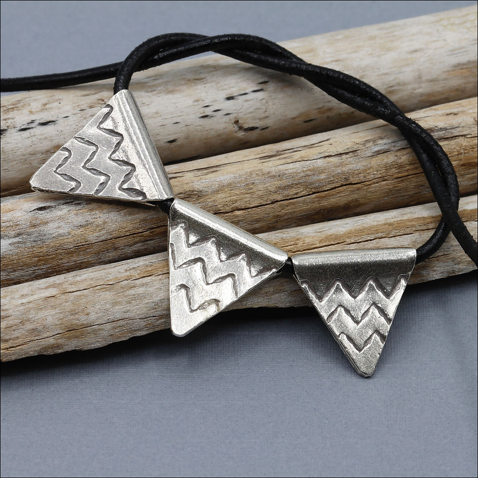 Thumbnail: HP133 ~ Hill Tribe Silver Triangle Pendant ~ Package of 1