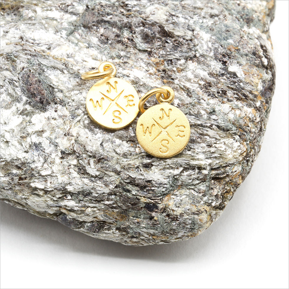 Thumbnail: GST05 ~ Satin Gold Compass Charm ~ Price Per Piece