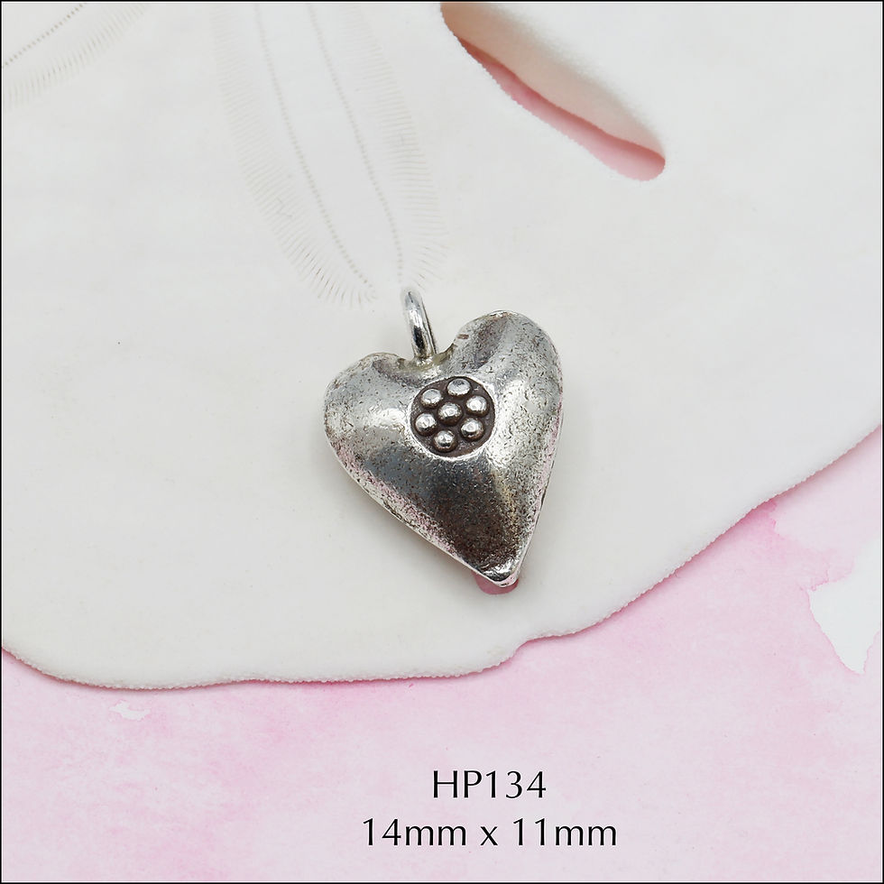 Thumbnail: HP134 ~ Hill Tribe Silver Stamped Heart Pendant ~ Package of 1