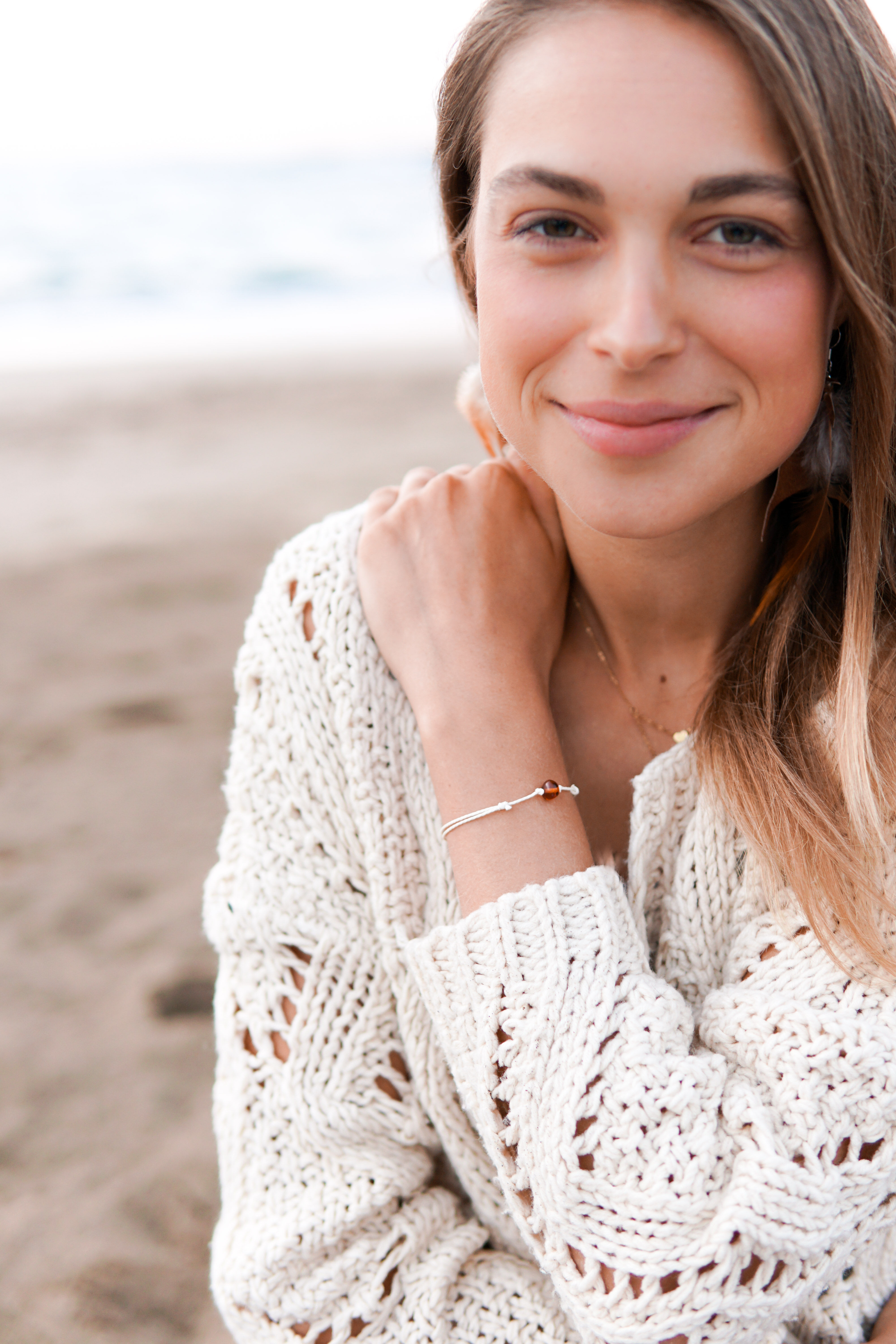 String knotted Amber bracelet