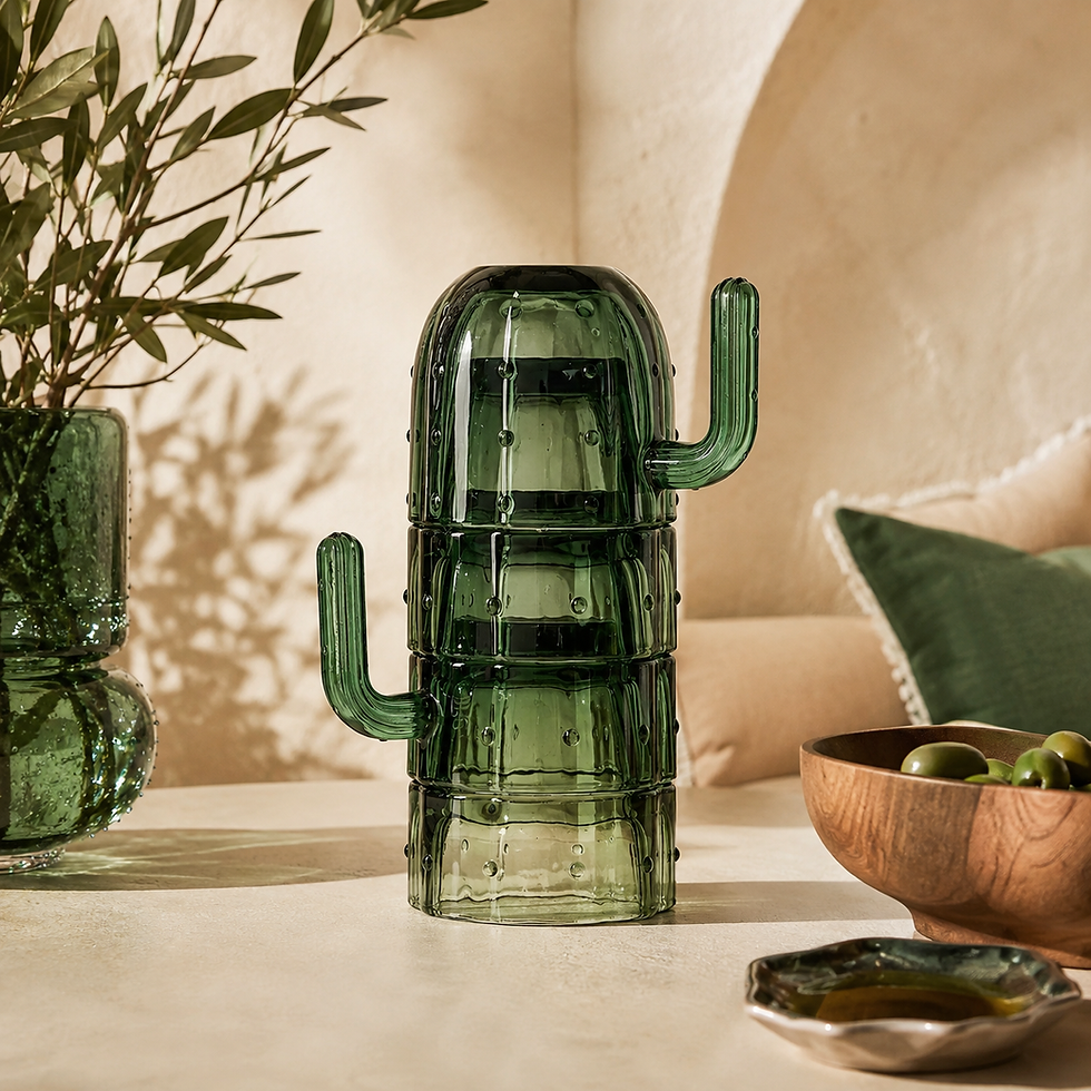 Lot de 4 verres à empiler cactus