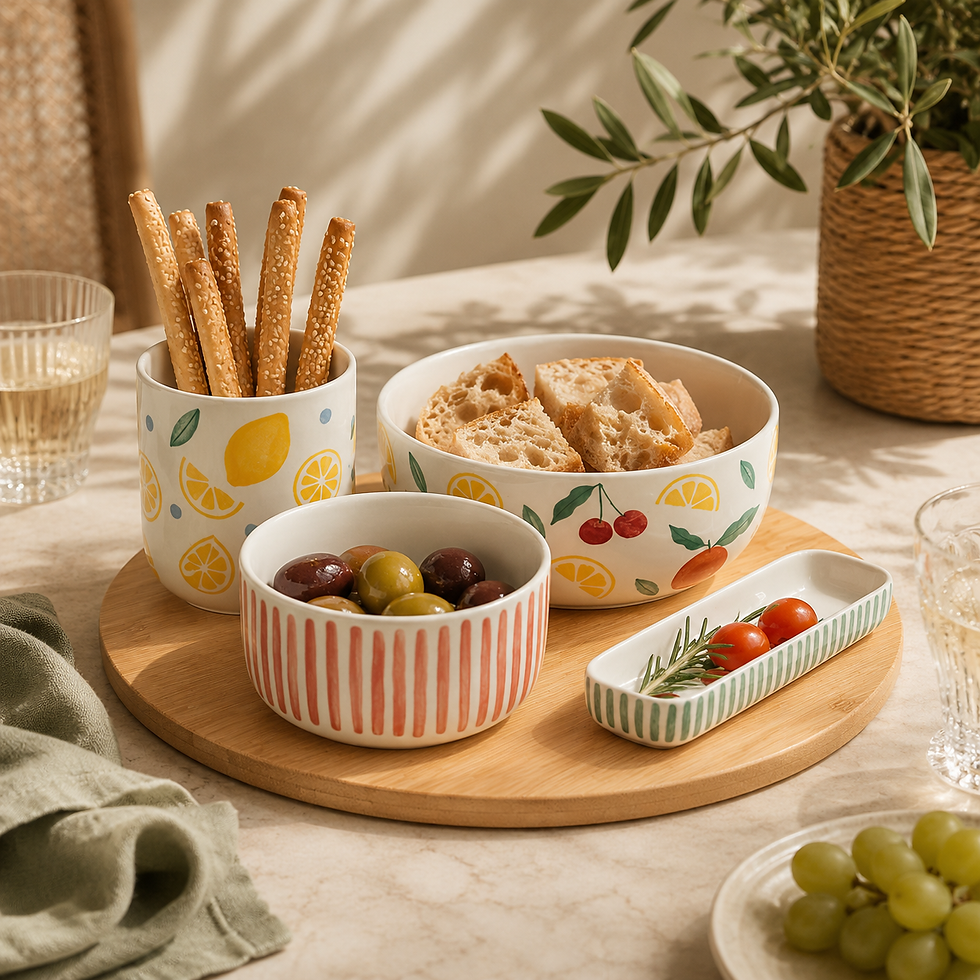 Vue globale plateau apéritif